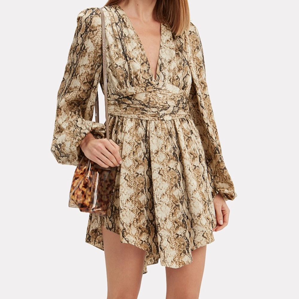 Ronny Kobo Orzora Snake Print Mini Dress